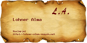Lohner Alma névjegykártya